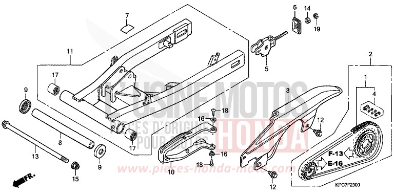 SWINGARM for Varadero 125 SHASTA WHITE (NH138) from 2009